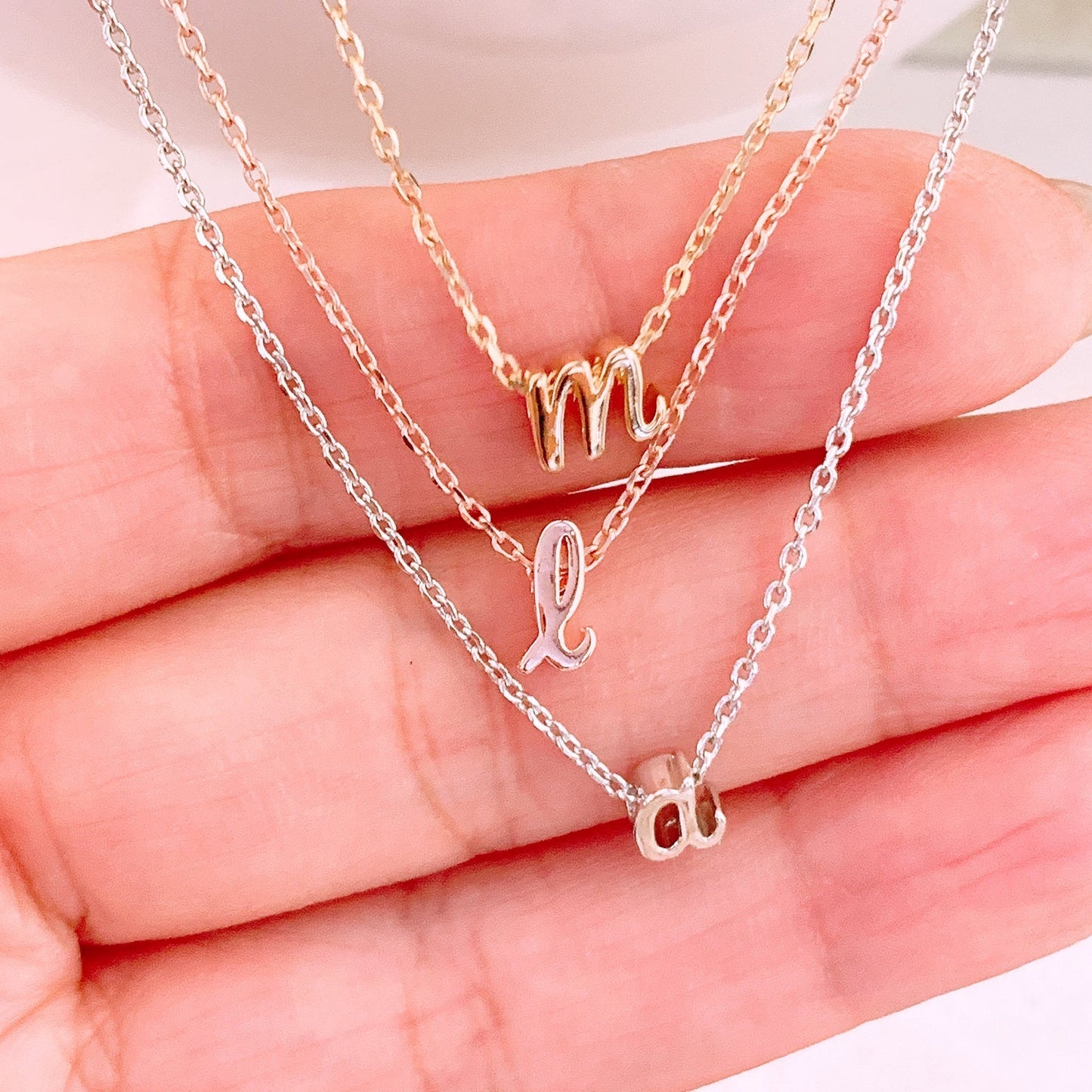 Personalized Initial Script Necklace