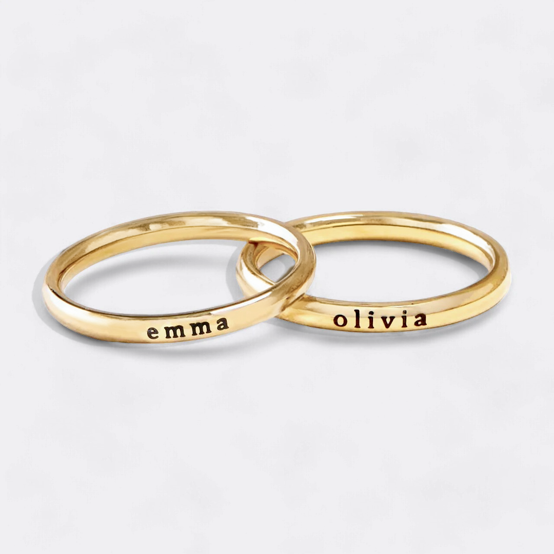 Personalized Tiny Stackable Name Ring