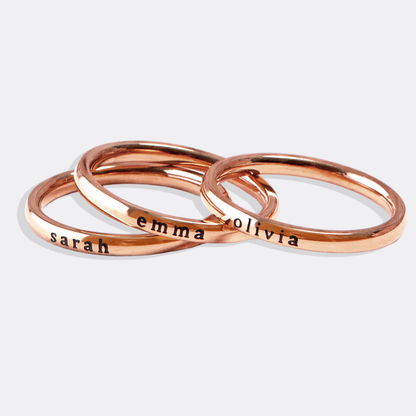 Personalized Tiny Stackable Name Ring