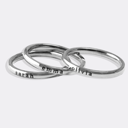 Personalized Tiny Stackable Name Ring