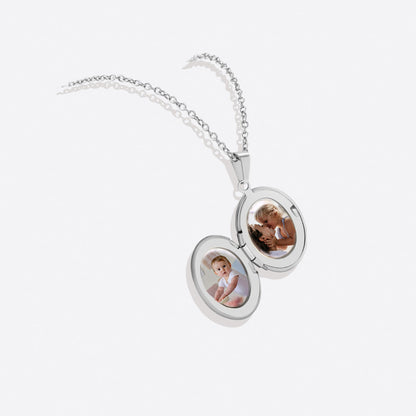 Personalized Oval Photo Locket Necklace